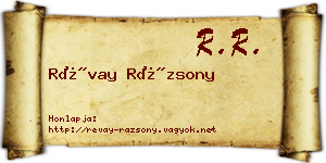 Révay Rázsony névjegykártya